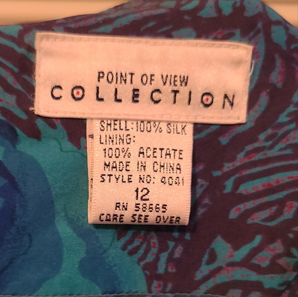 Vintage Point of View Collection silk dress | Size 12 - Picture 2 of 4